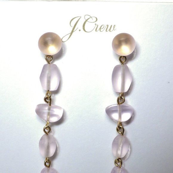 J. Crew STACKED SEA GLASS DROP EARRINGS Dangle Earrings - Picture 5 of 6